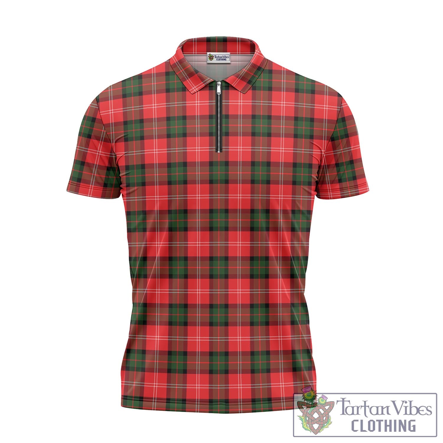 Tartan Vibes Clothing Nesbitt Modern Tartan Zipper Polo Shirt