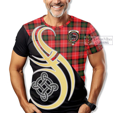 Nesbitt Modern Tartan T-Shirt with Family Crest and Celtic Symbol Style