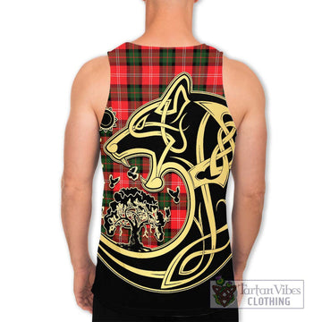 Nesbitt (Nisbet) Tartan Men's Tank Top with Family Crest Celtic Wolf Style