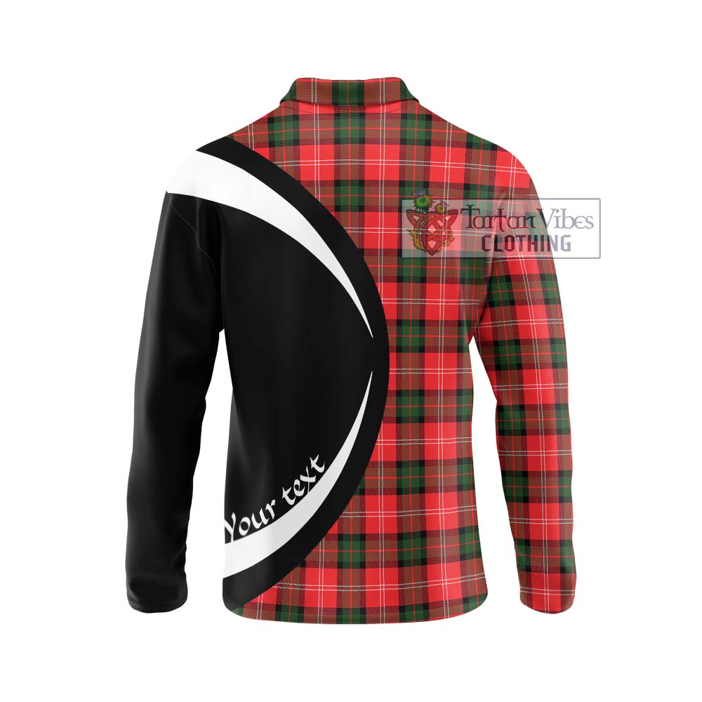 Nesbitt (Nisbet) Tartan Long Sleeve Polo Shirt with Family Crest Circle Style - Tartan Vibes Clothing