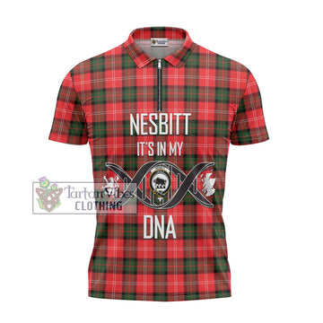 Nesbitt (Nisbet) Tartan Zipper Polo Shirt with Family Crest DNA In Me Style