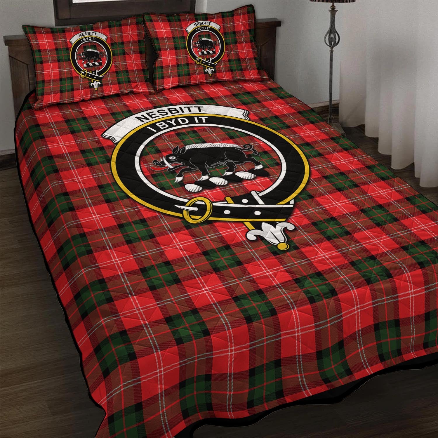 Nesbitt (Nisbet) Tartan Quilt Bed Set with Family Crest - Tartan Vibes Clothing