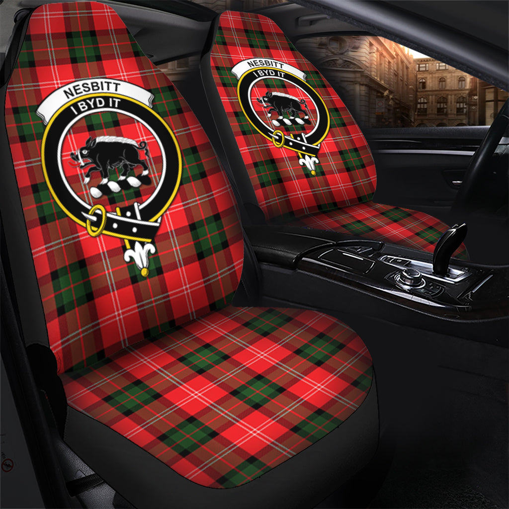 Nesbitt Modern Tartan Car Seat Cover with Family Crest - Tartanvibesclothing