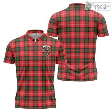 Nesbitt (Nisbet) Tartan Zipper Polo Shirt with Family Crest