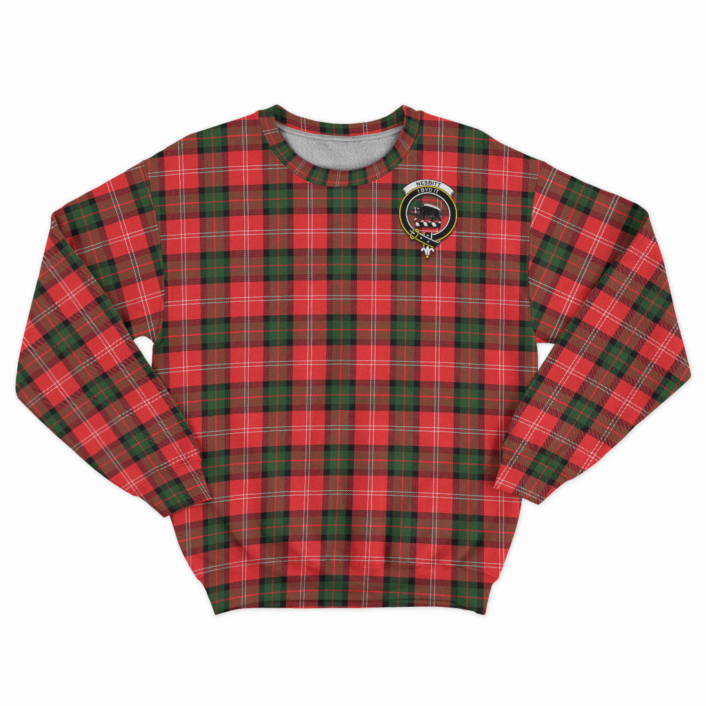 Nesbitt (Nisbet) Tartan Sweatshirt with Family Crest - Tartan Vibes Clothing