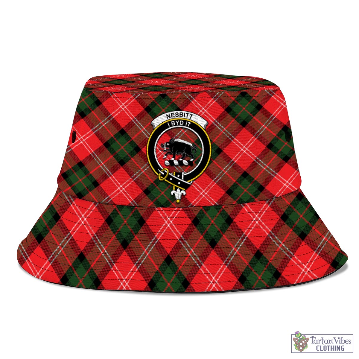 Tartan Vibes Clothing Nesbitt Modern Tartan Bucket Hat with Family Crest