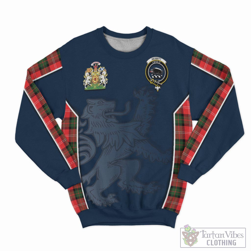 Tartan Vibes Clothing Nesbitt Modern Tartan Sweater with Family Crest and Lion Rampant Vibes Sport Style