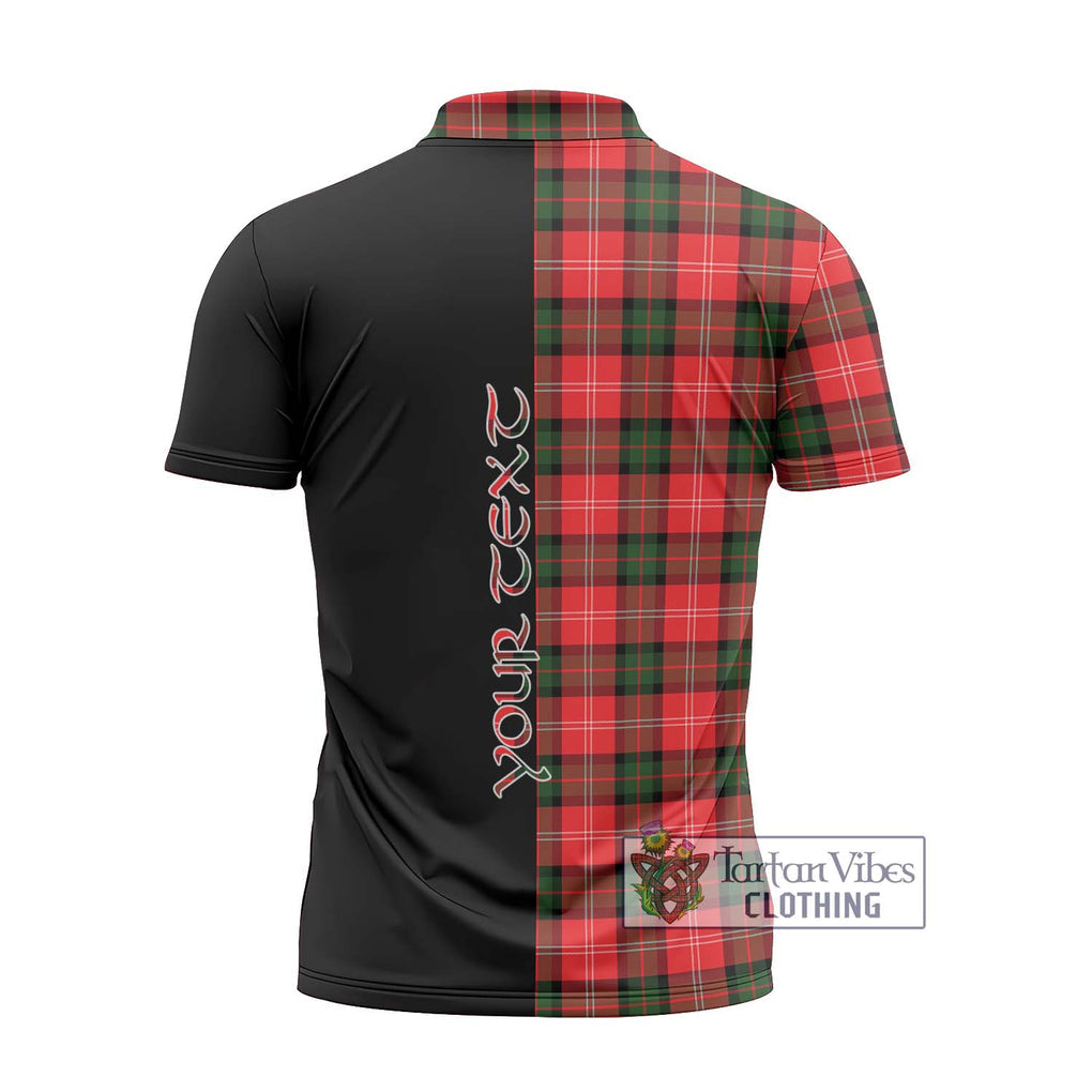 Nesbitt (Nisbet) Tartan Zipper Polo Shirt with Family Crest and Half Of Me Style - Tartanvibesclothing Shop