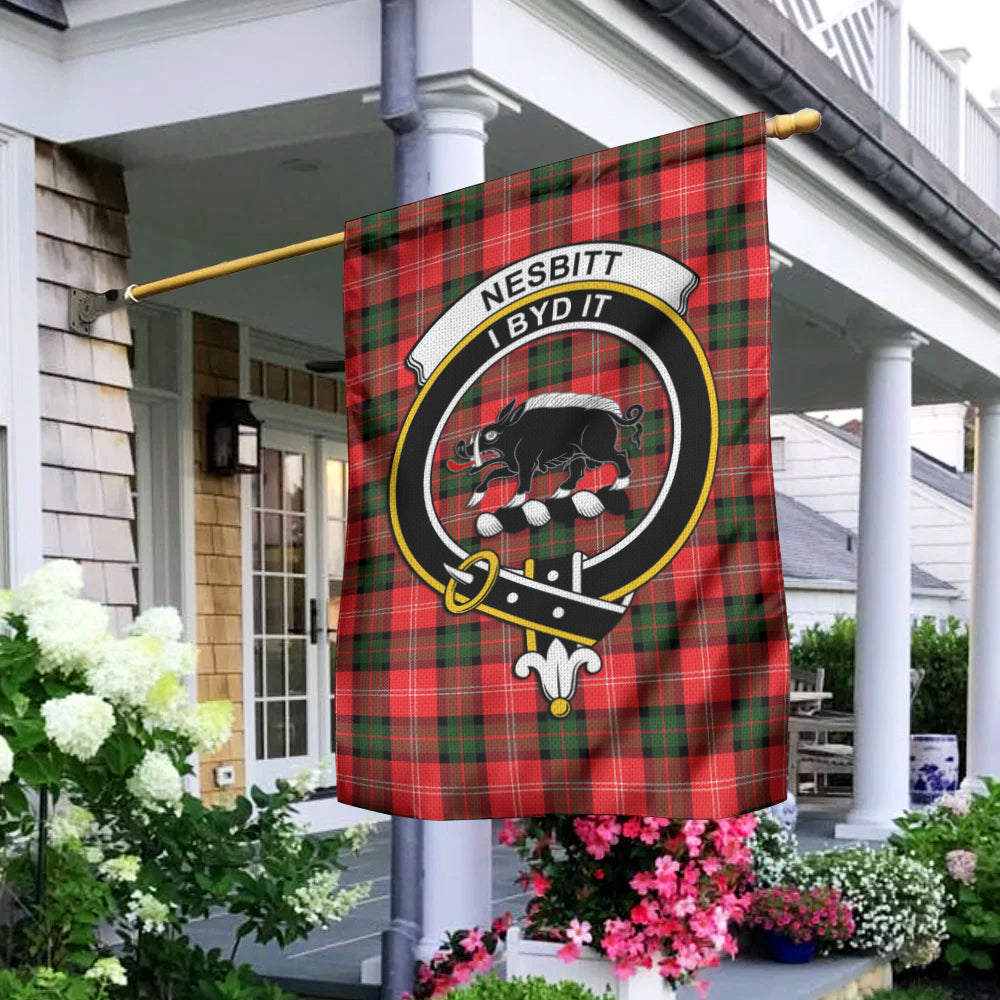 Nesbitt (Nisbet) Tartan Flag with Family Crest - Tartan Vibes Clothing