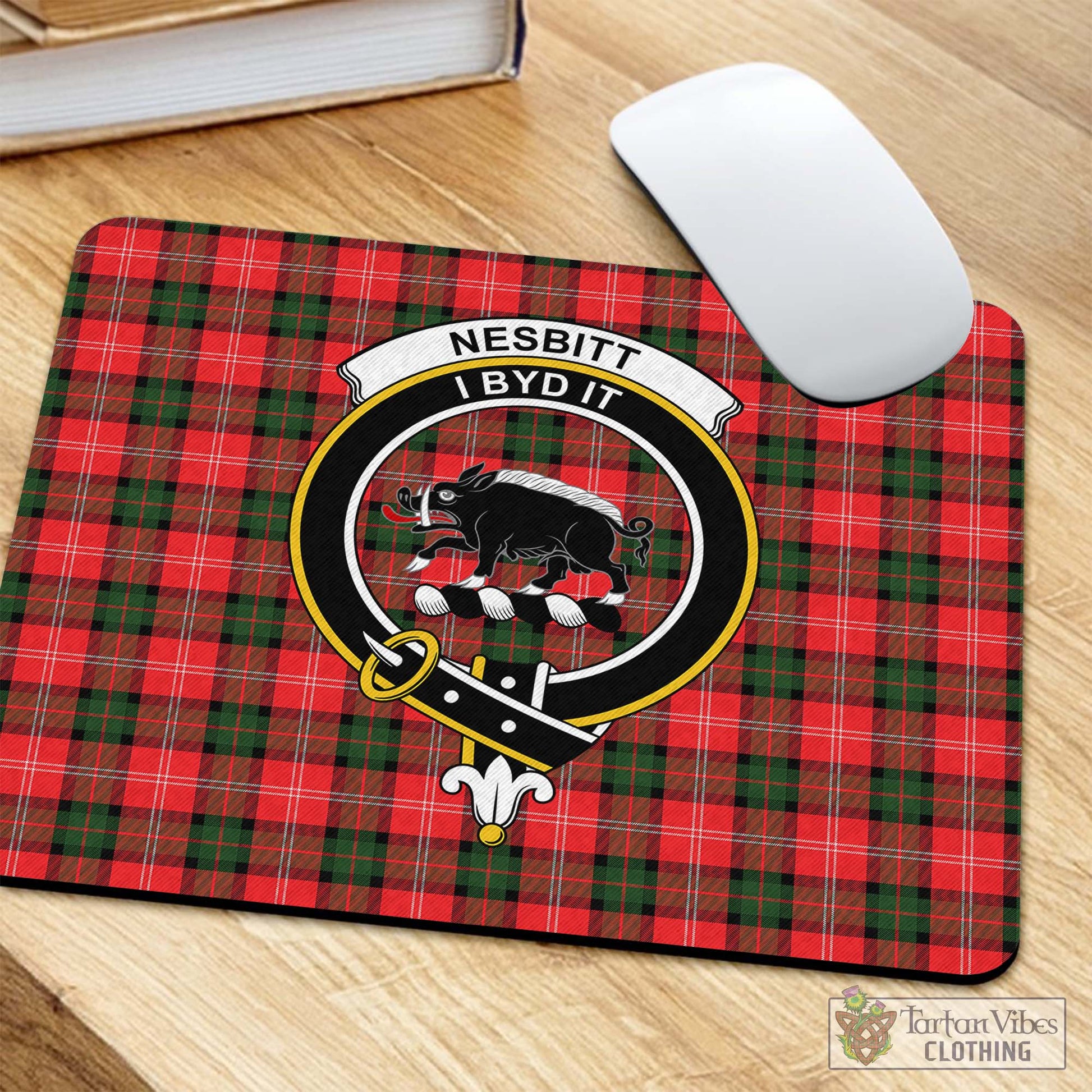 Tartan Vibes Clothing Nesbitt Modern Tartan Mouse Pad with Family Crest