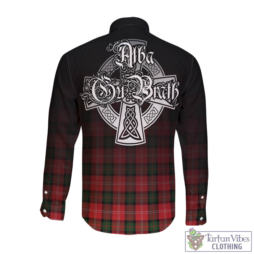 Tartan Vibes Clothing Nesbitt Modern Tartan Long Sleeve Button Up Featuring Alba Gu Brath Family Crest Celtic Inspired