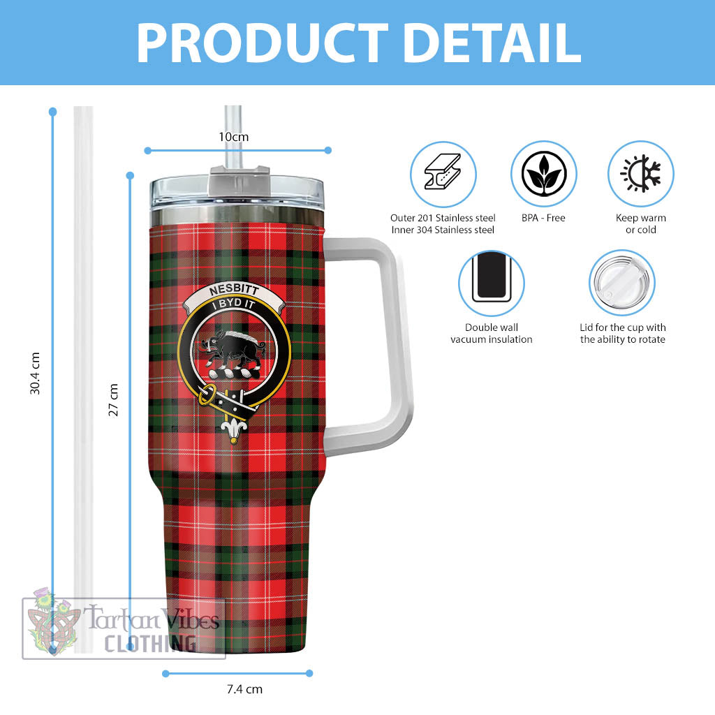 Tartan Vibes Clothing Nesbitt Modern Tartan and Family Crest Tumbler with Handle