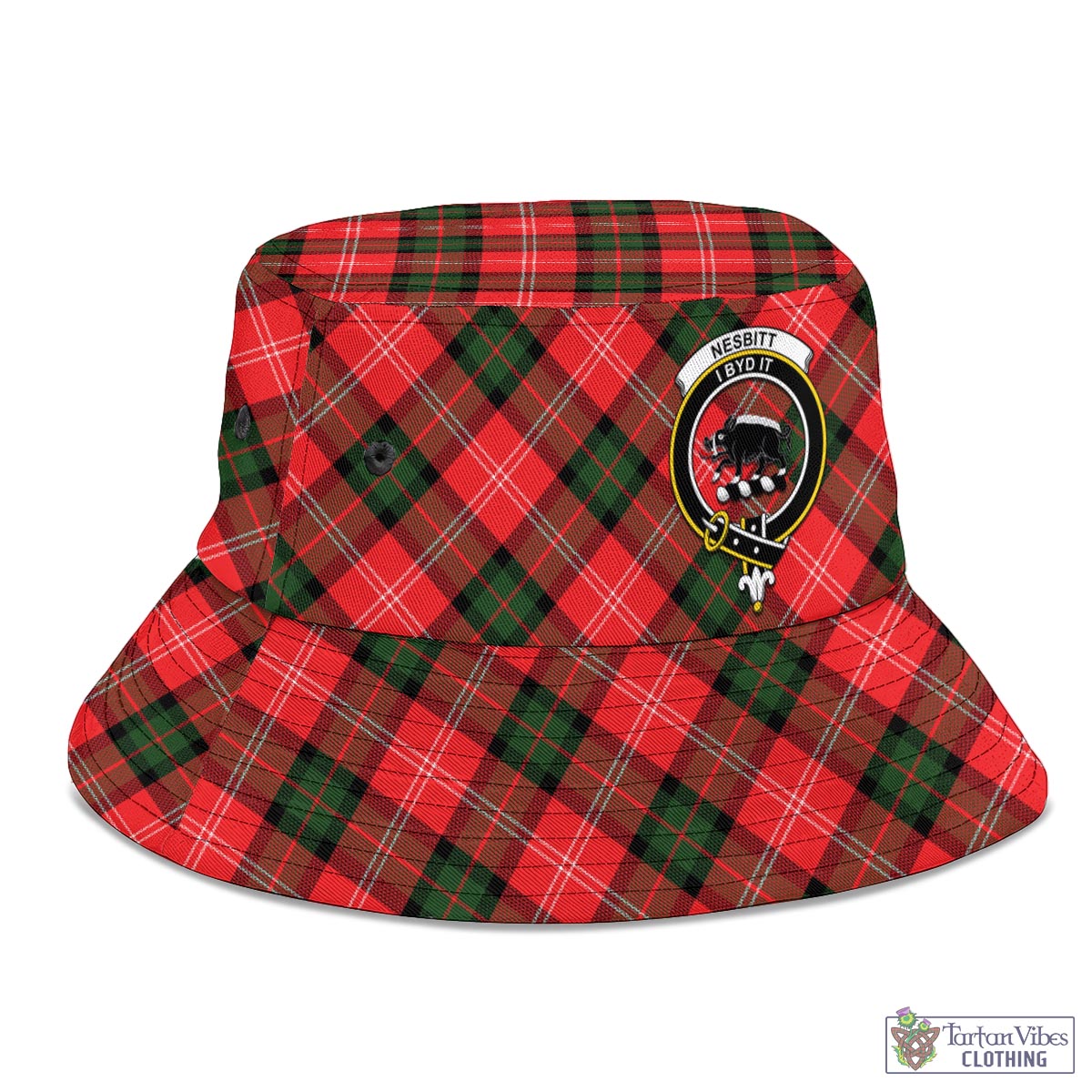 Tartan Vibes Clothing Nesbitt Modern Tartan Bucket Hat with Family Crest