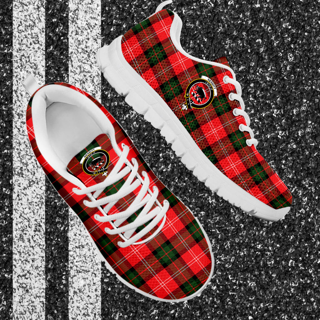 Nesbitt (Nisbet) Tartan Sneakers with Family Crest - Tartan Vibes Clothing