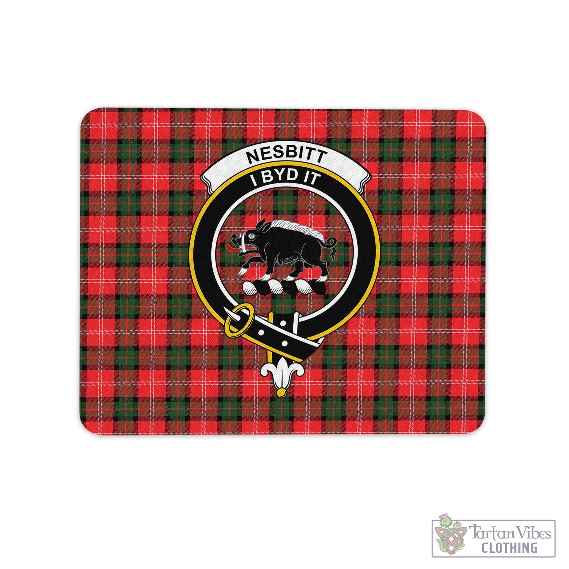 Tartan Vibes Clothing Nesbitt Modern Tartan Mouse Pad with Family Crest