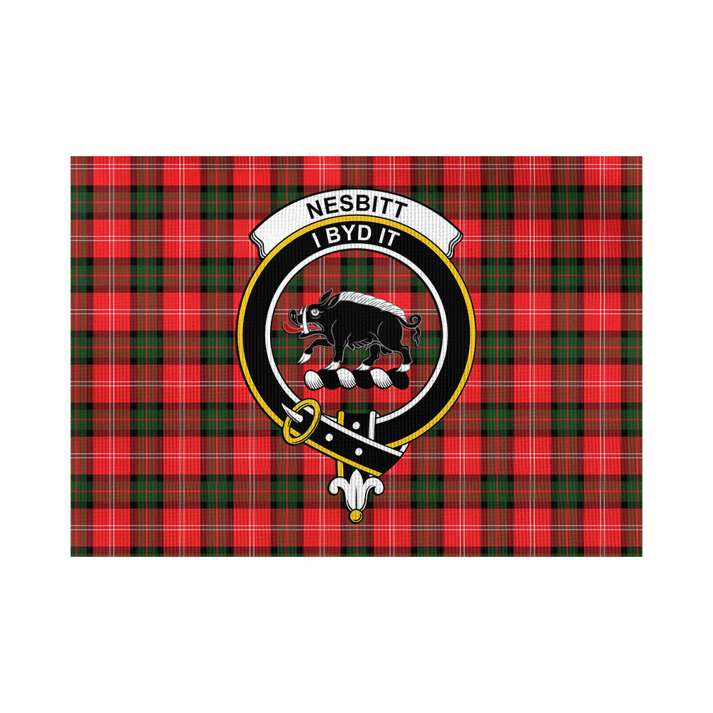 Nesbitt (Nisbet) Tartan Flag with Family Crest - Tartan Vibes Clothing