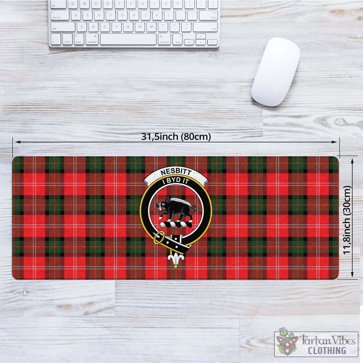 Tartan Vibes Clothing Nesbitt Modern Tartan Mouse Pad with Family Crest