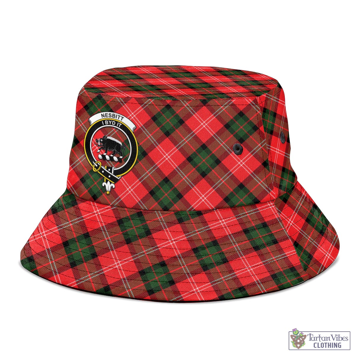 Tartan Vibes Clothing Nesbitt Modern Tartan Bucket Hat with Family Crest