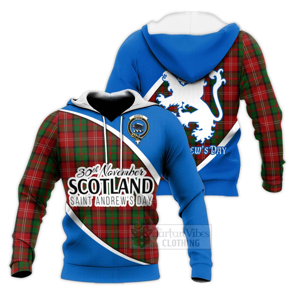 Tartan Vibes Clothing Nesbitt (Nisbet) Family Crest Tartan Knitted Hoodie Celebrate Saint Andrew's Day in Style