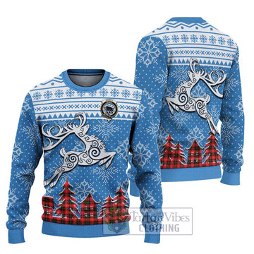 Nesbitt (Nisbet) Clan Christmas Ugly Sweater with Tartan and Celtic Reindeer Style