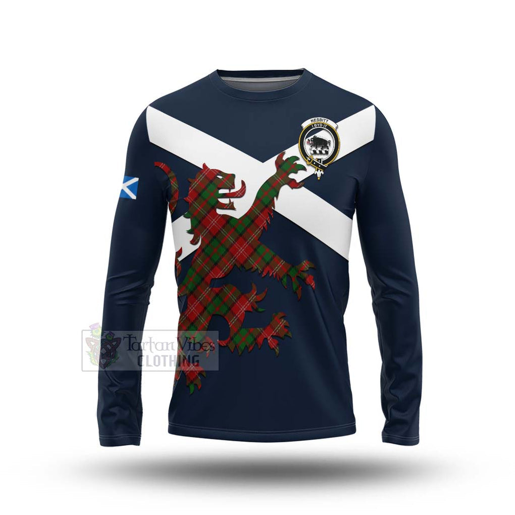 Tartan Vibes Clothing Nesbitt (Nisbet) Tartan Lion Rampant Long Sleeve T-Shirt – Proudly Display Your Heritage with Alba Gu Brath and Clan Name