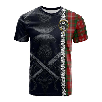 Nesbitt (Nisbet) Tartan Cotton T-shirt with Family Crest Cross Sword Thistle Celtic Vibes