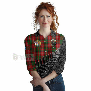 Nesbitt (Nisbet) Crest Tartan Women's Casual Shirt with New Zealand Silver Fern Half Style