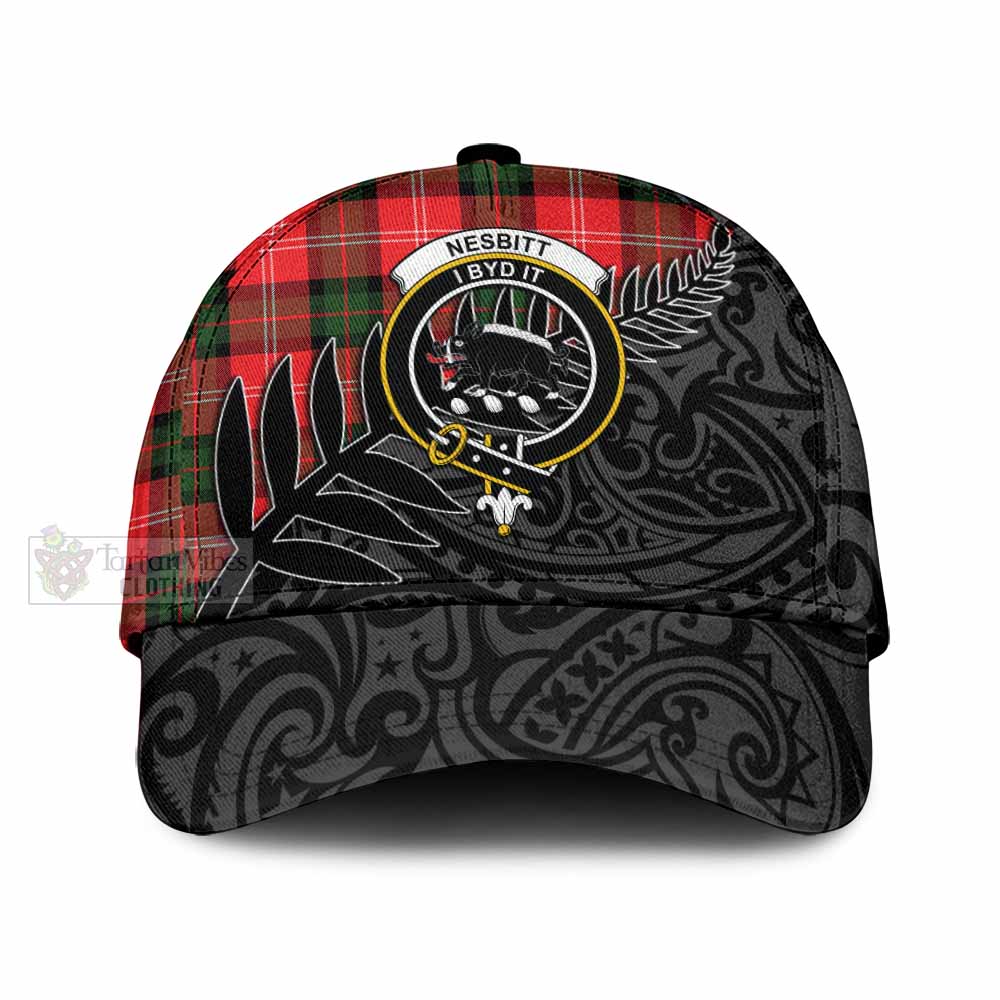 Tartan Vibes Clothing Nesbitt (Nisbet) Tartan Classic Cap with New Zealand Silver Fern Half Style