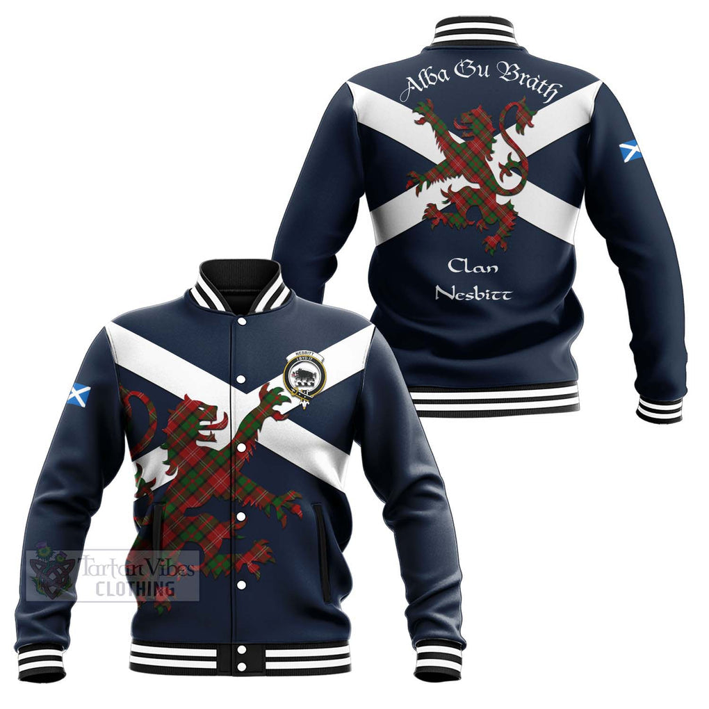 Tartan Vibes Clothing Nesbitt (Nisbet) Tartan Lion Rampant Baseball Jacket – Proudly Display Your Heritage with Alba Gu Brath and Clan Name