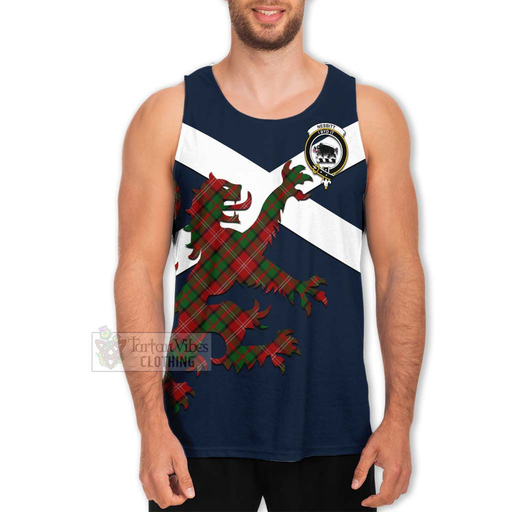 Tartan Vibes Clothing Nesbitt (Nisbet) Tartan Lion Rampant Men's Tank Top – Proudly Display Your Heritage with Alba Gu Brath and Clan Name