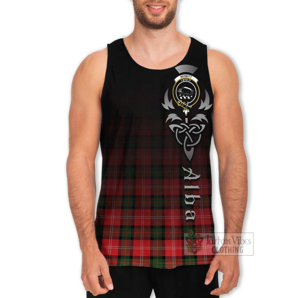 Tartan Vibes Clothing Nesbitt (Nisbet) Tartan Men's Tank Top Featuring Alba Gu Brath Family Crest Celtic Inspired