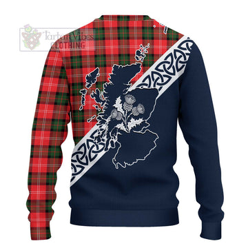 Nesbitt (Nisbet) Tartan Ugly Sweater Featuring Thistle and Scotland Map