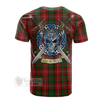 Nesbitt (Nisbet) Tartan Cotton T-shirt with Family Crest Celtic Skull Style