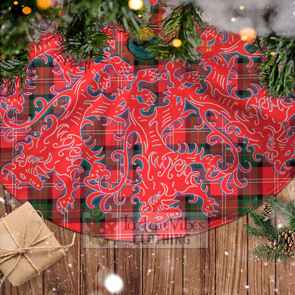 Tartan Vibes Clothing Nesbitt (Nisbet) Tartan Christmas Tree Skirt Lion Rampant Style