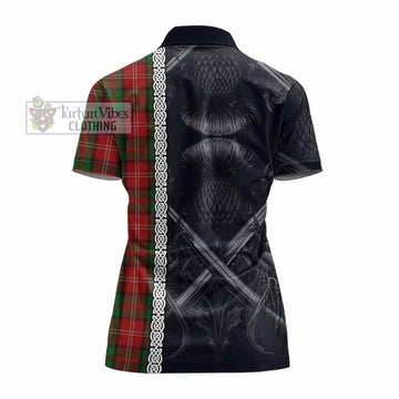 Nesbitt (Nisbet) Tartan Women's Polo Shirt with Family Crest Cross Sword Thistle Celtic Vibes