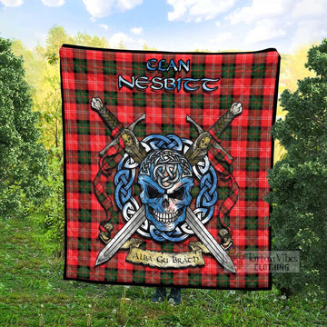 Nesbitt (Nisbet) Tartan Quilt with Celtic Skull Alba Gu Brath Style