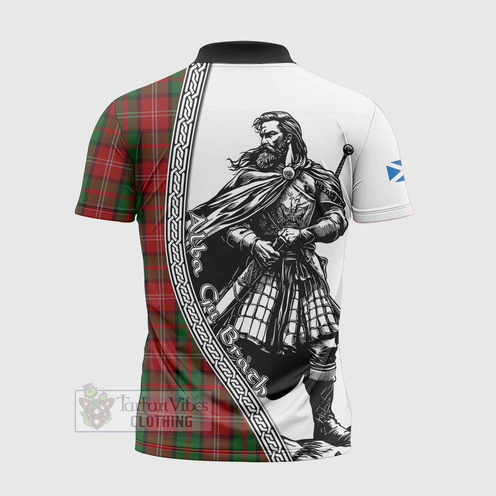 Tartan Vibes Clothing Nesbitt (Nisbet) Tartan Clan Crest Zipper Polo Shirt with Highlander Warrior Celtic Style