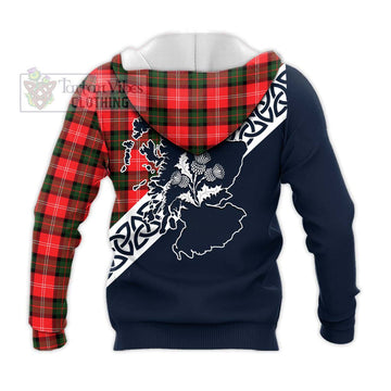 Nesbitt (Nisbet) Tartan Knitted Hoodie Featuring Thistle and Scotland Map