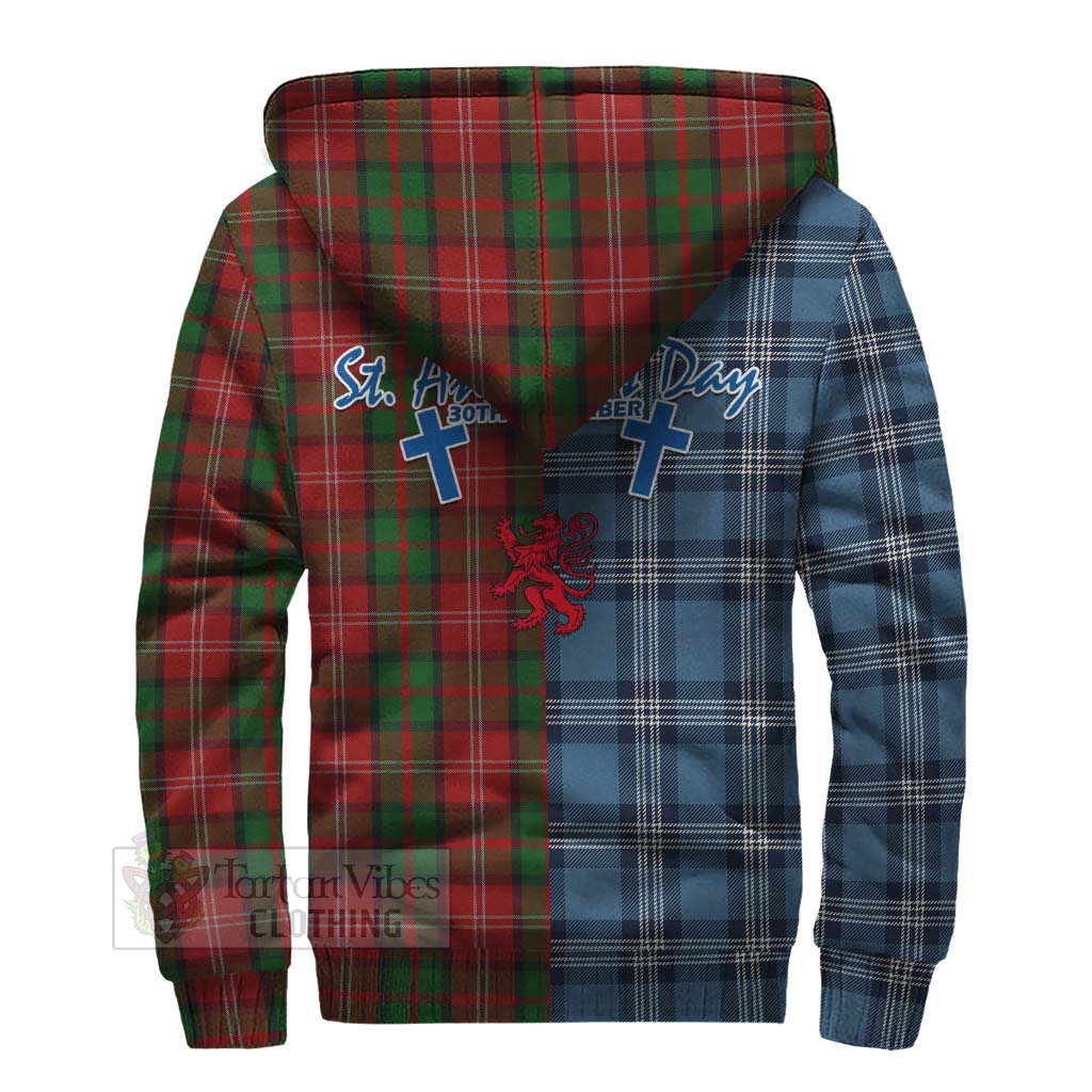 Tartan Vibes Clothing Nesbitt (Nisbet) Tartan Sherpa Hoodie Happy St. Andrew's Day Half Tartan Style