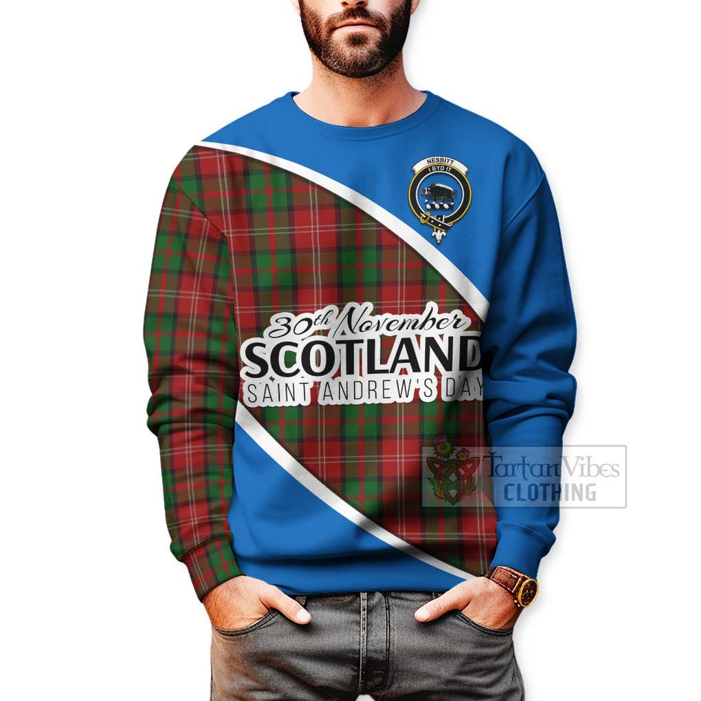 Tartan Vibes Clothing Nesbitt (Nisbet) Family Crest Tartan Sweatshirt Celebrate Saint Andrew's Day in Style