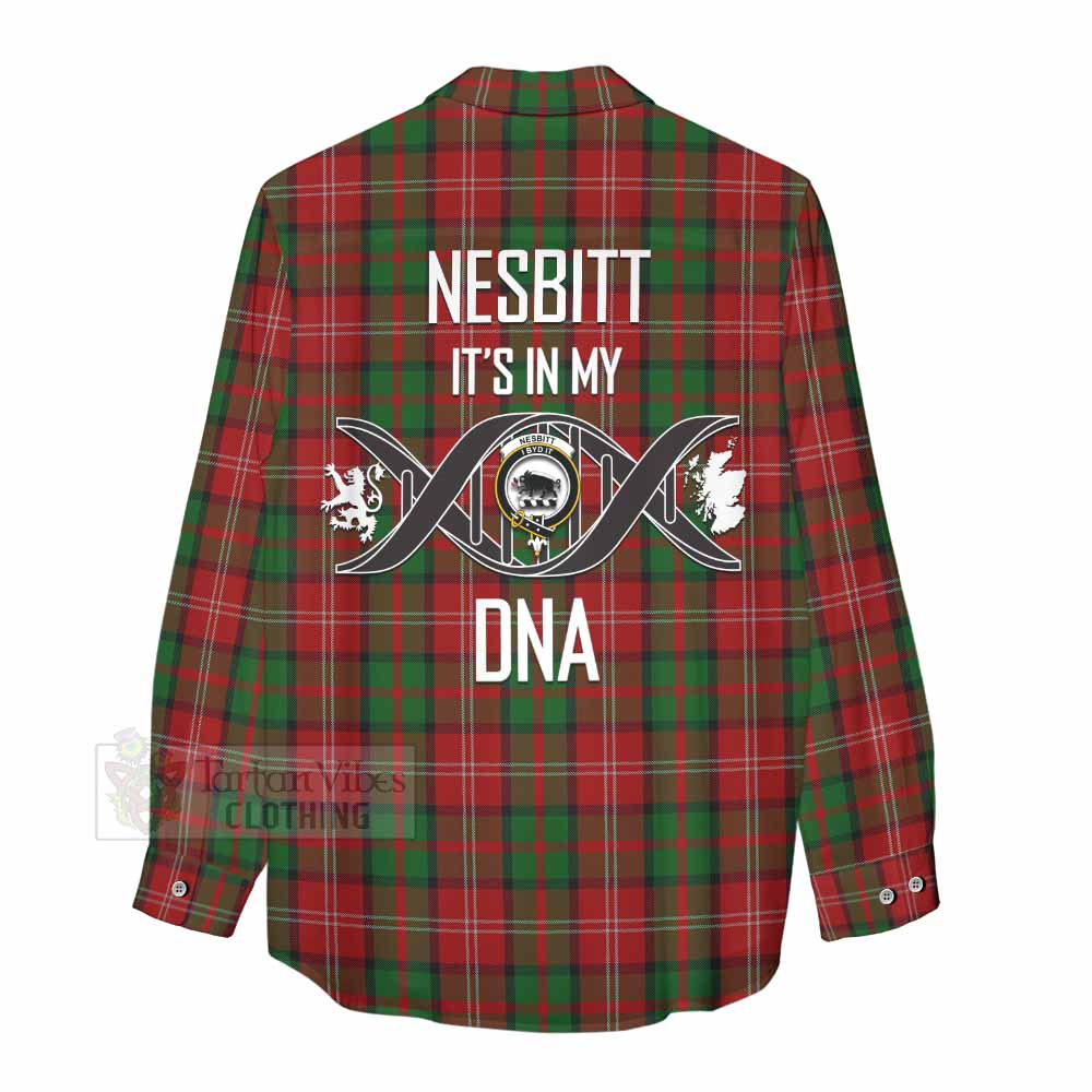 Tartan Vibes Clothing Nesbitt (Nisbet) Tartan Women's Casual Shirt with Family Crest DNA In Me Style