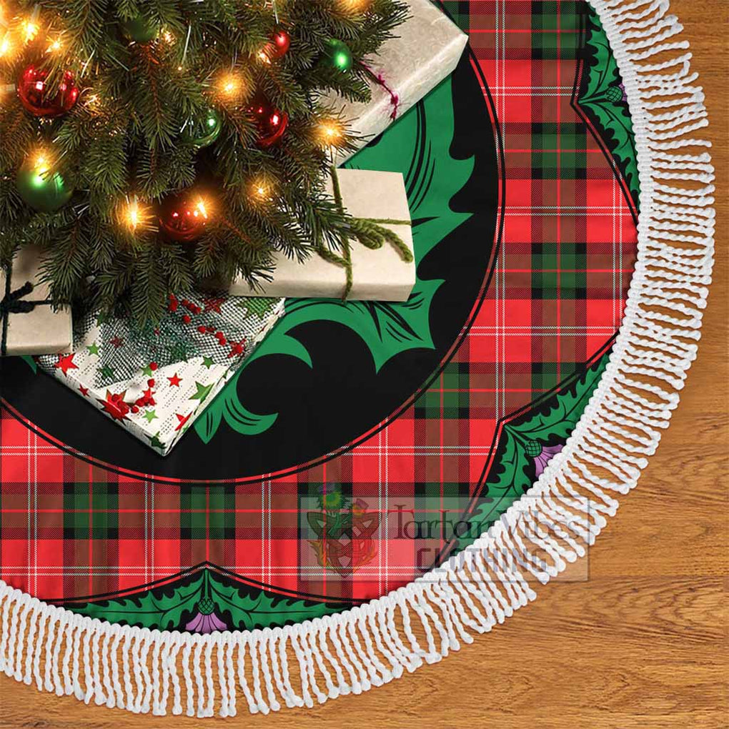 Tartan Vibes Clothing Nesbitt (Nisbet) Tartan Christmas Tree Skirt Scottish Thistle Style