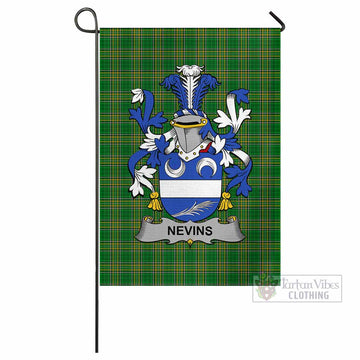 Nevins Irish Clan Tartan Flag with Coat of Arms