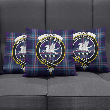 Nevoy Tartan Pillow Cover with Family Crest