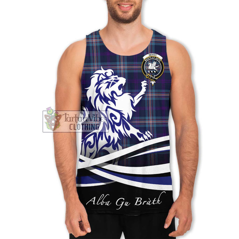 Nevoy Tartan Men's Tank Top with Alba Gu Brath Regal Lion Emblem Men - Tartanvibesclothing Shop