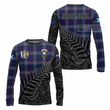 Nevoy Crest Tartan Long Sleeve T-Shirt with New Zealand Silver Fern Half Style