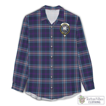 Nevoy Tartan Womens Casual Shirt with Family Crest