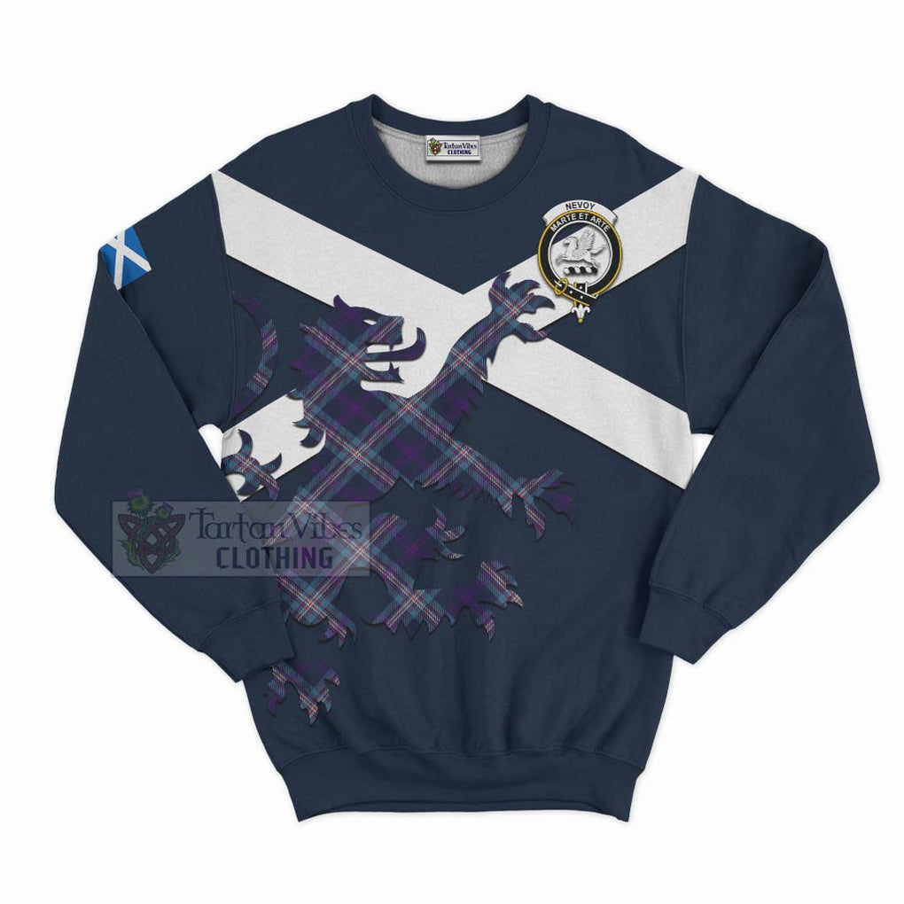 Tartan Vibes Clothing Nevoy Tartan Lion Rampant Sweatshirt – Proudly Display Your Heritage with Alba Gu Brath and Clan Name