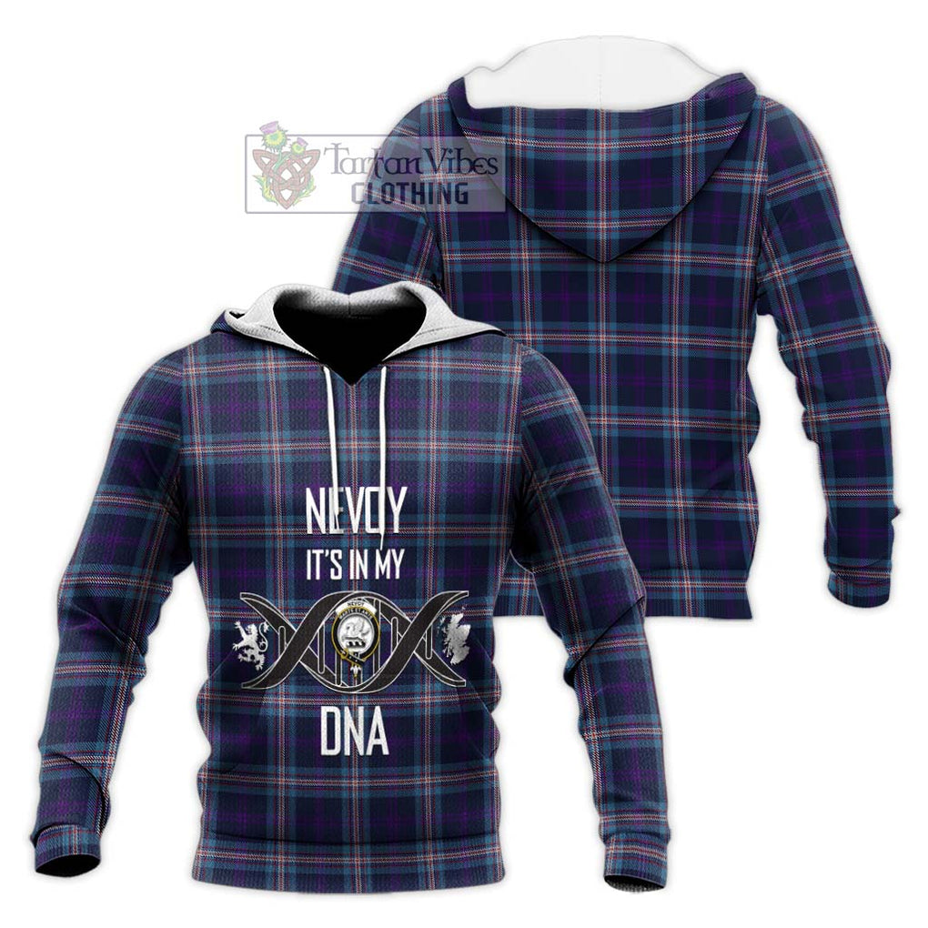 Nevoy Tartan Knitted Hoodie with Family Crest DNA In Me Style Unisex Knitted Pullover Hoodie - Tartanvibesclothing Shop