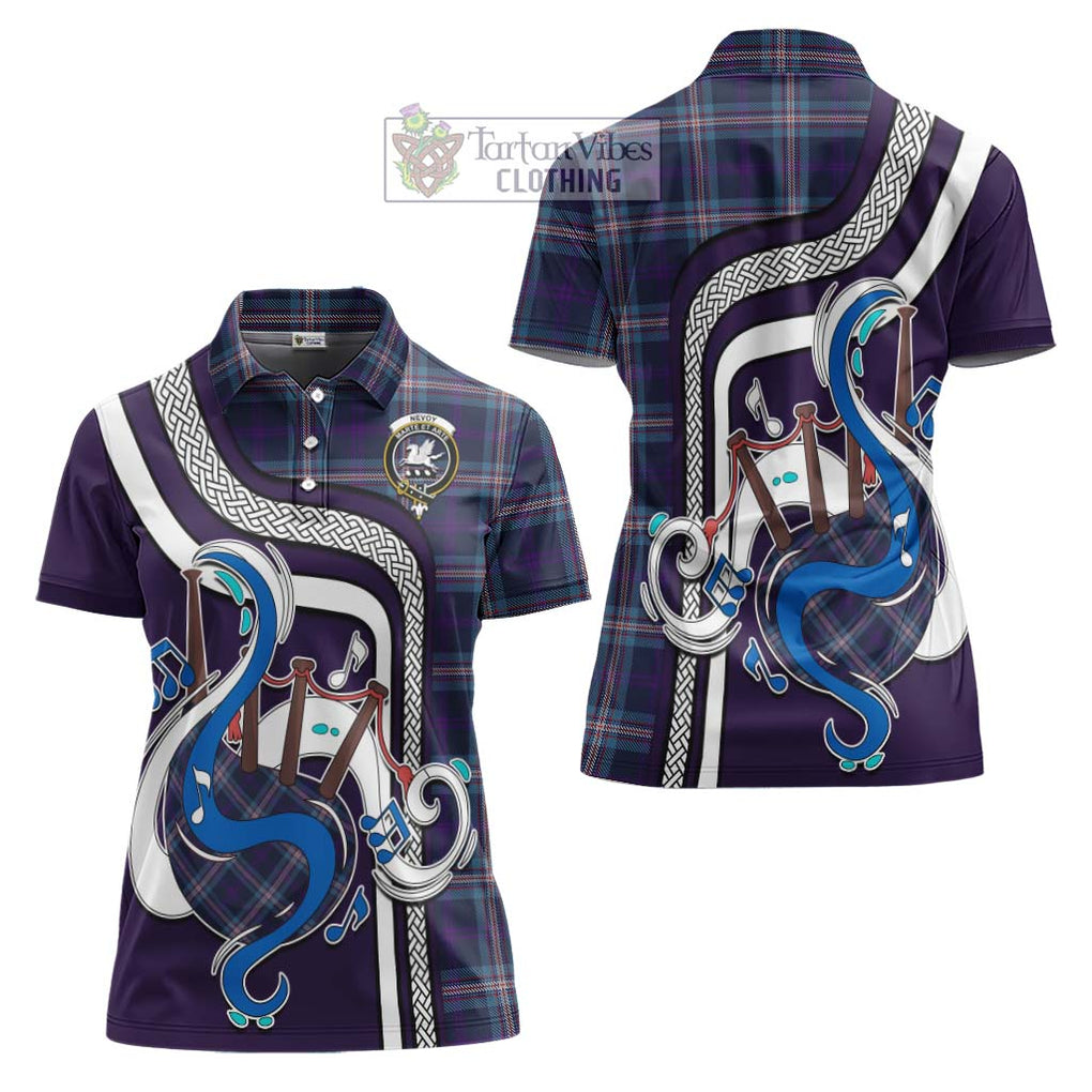 Nevoy Tartan Women's Polo Shirt with Epic Bagpipe Style Women - Tartanvibesclothing Shop